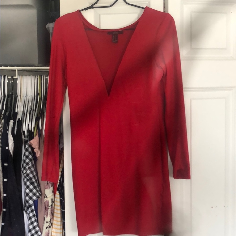 Sexy Long Sleeve Red Dress